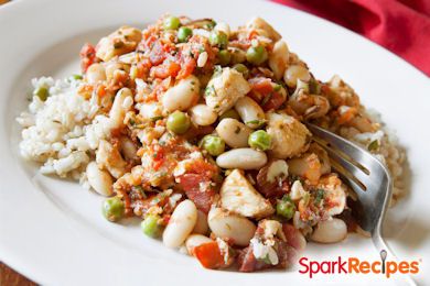 Langsam gekochtes spanisches Hähnchen