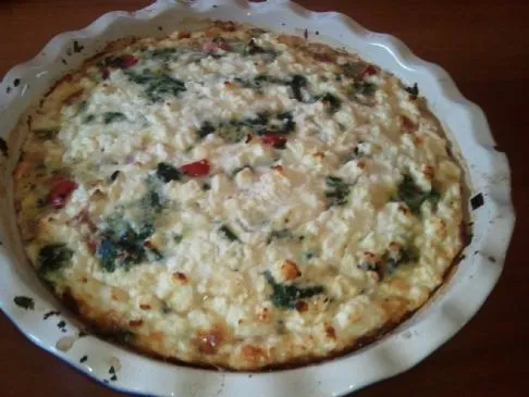 Frittata mit reduziertem Fett, Spinat und Feta