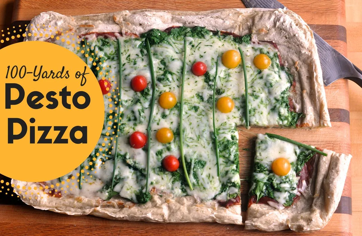 Die ganze 9 Yards Pizza (Käse-Weißpizza mit Pesto)