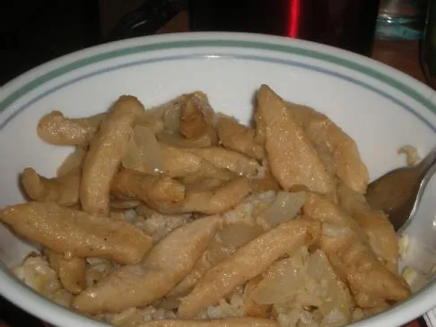 Mittagessen für 2 "Hühnchen" und Vollkornreis