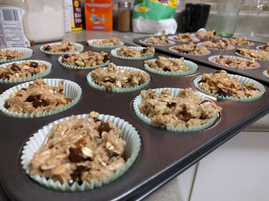 Haferflocken-Schokoladenstückchen-Muffins