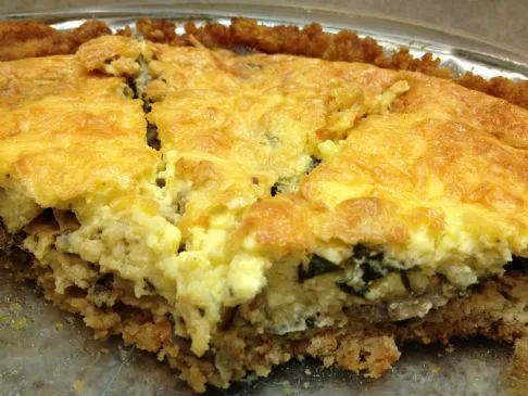 Pilz-Quiche mit herzhaftem Mandelmehlboden