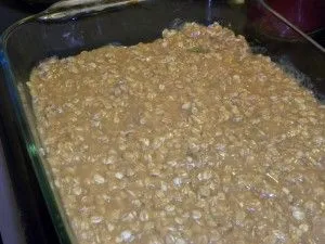 Gebackenes Erdnussbutter-Haferflocken