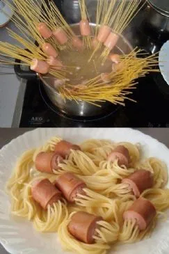 Trick Spaghetti & Würstchen