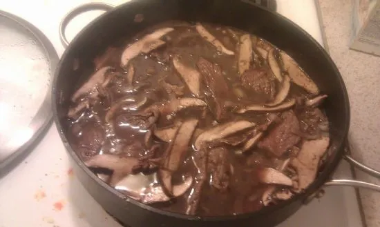 Burgunder Rindfleisch und Portabello