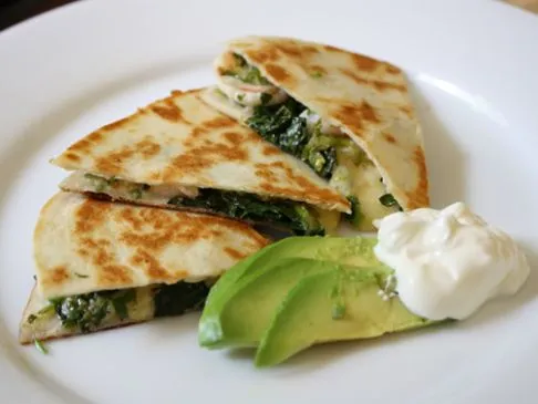 Garnelen-Quesadilla mit Grünkohl