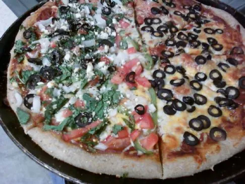 Gartenpizza auf Weizen