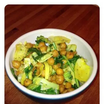 Geröstete Kichererbsen mit Artischocken