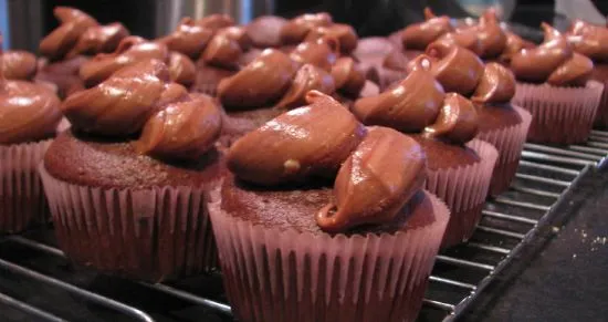 Erdnussbutter-Nutella-Cupcakes
