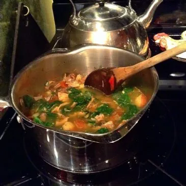 Gebackene Kartoffelsuppe & Salat