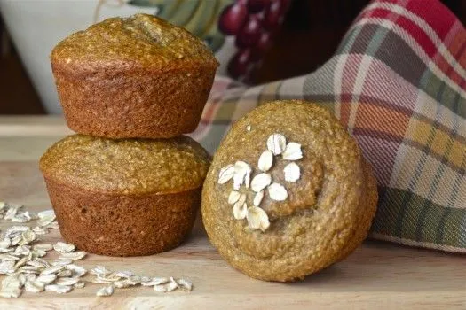 Bananen-Haferflocken-Leinsamen-Muffins