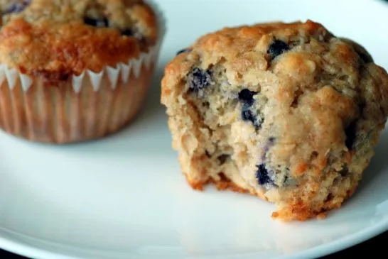 Blaubeer-Bananen-Haferflocken-Muffins