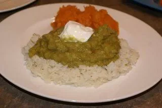 Currysplitterbsen auf Reis