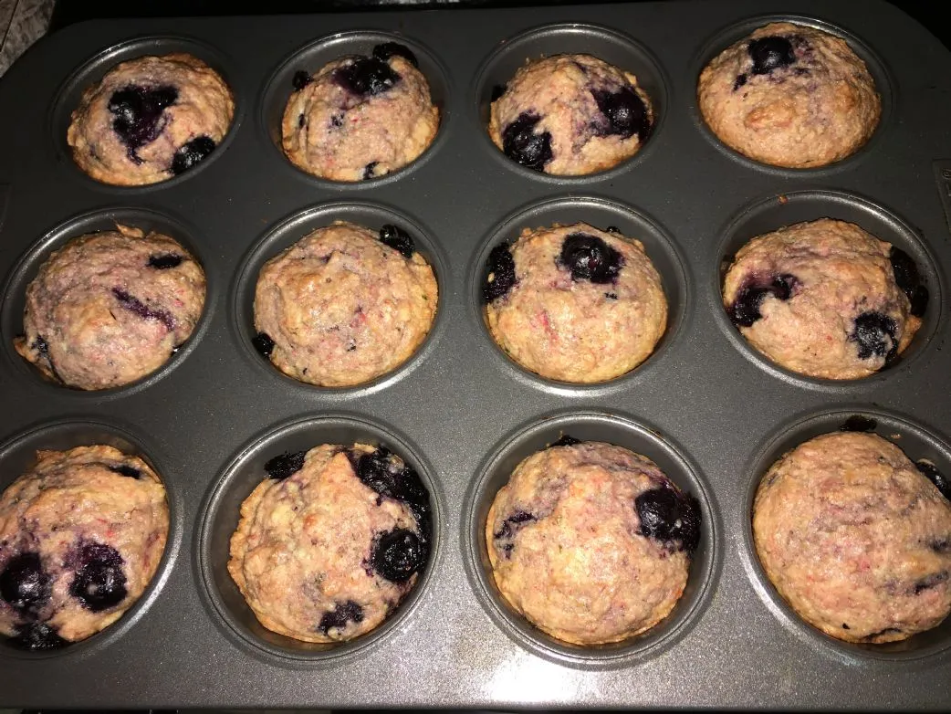 Vegane Heidelbeermuffins mit Entsafter-Pulpe