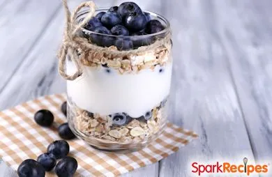 Übernachtung Heidelbeer Haferflocken Parfait