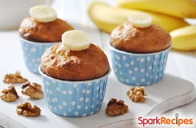 Zuckerarme Chai-Gewürz-Bananen-Nuss-Muffins