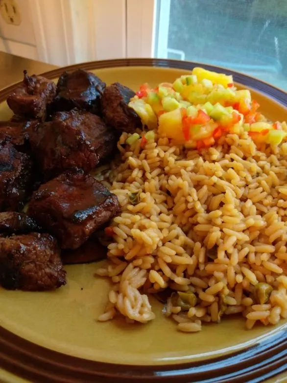 Rindfleisch: Hoisin BBQ Steak am Spieß