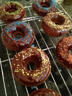 Gebratene Schokoladendoughnuts
