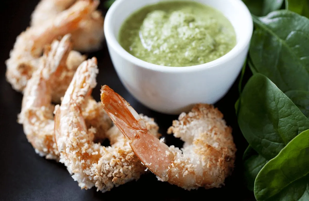 Nicht-frittierte Garnelen mit japanischer Cocktailsauce