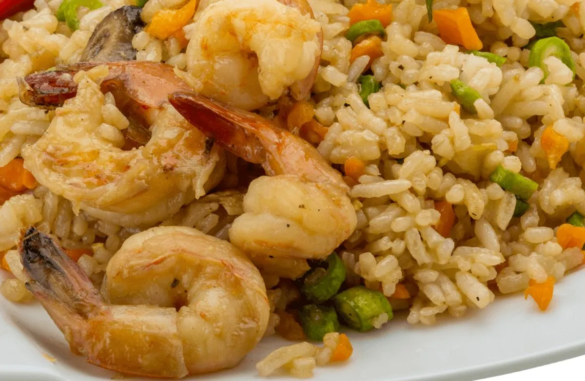 Garnelen gebratener Reis