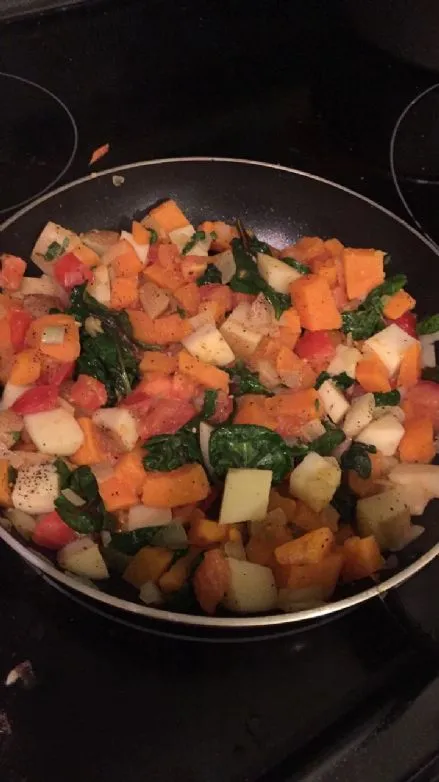 Süßkartoffel-Spinat-Bowl