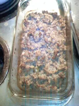 Leichte Bison-Fleischlaib mit braunem Reis