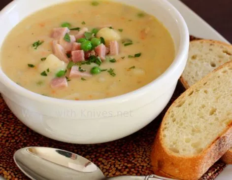 Schinken-Kartoffel-Cheddar-Suppe