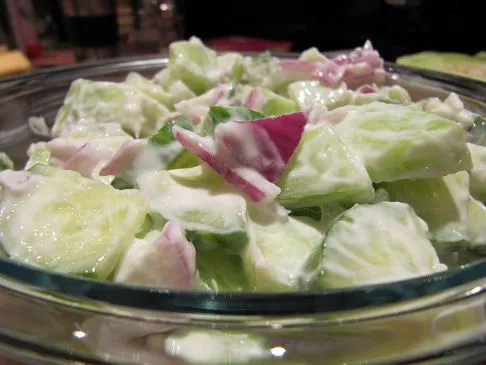 Gurken- und Melonensalat