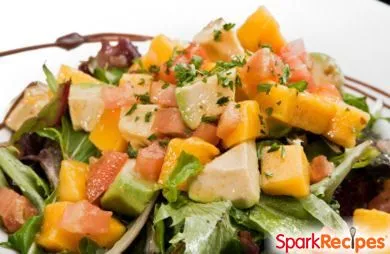 Stepfs Mango-Avocado-Salat mit Limetten-Koriander-Dressing