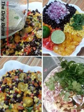 Schwarze Bohnen- und Maissalat mit Koriander-Limetten-Vinaigrette