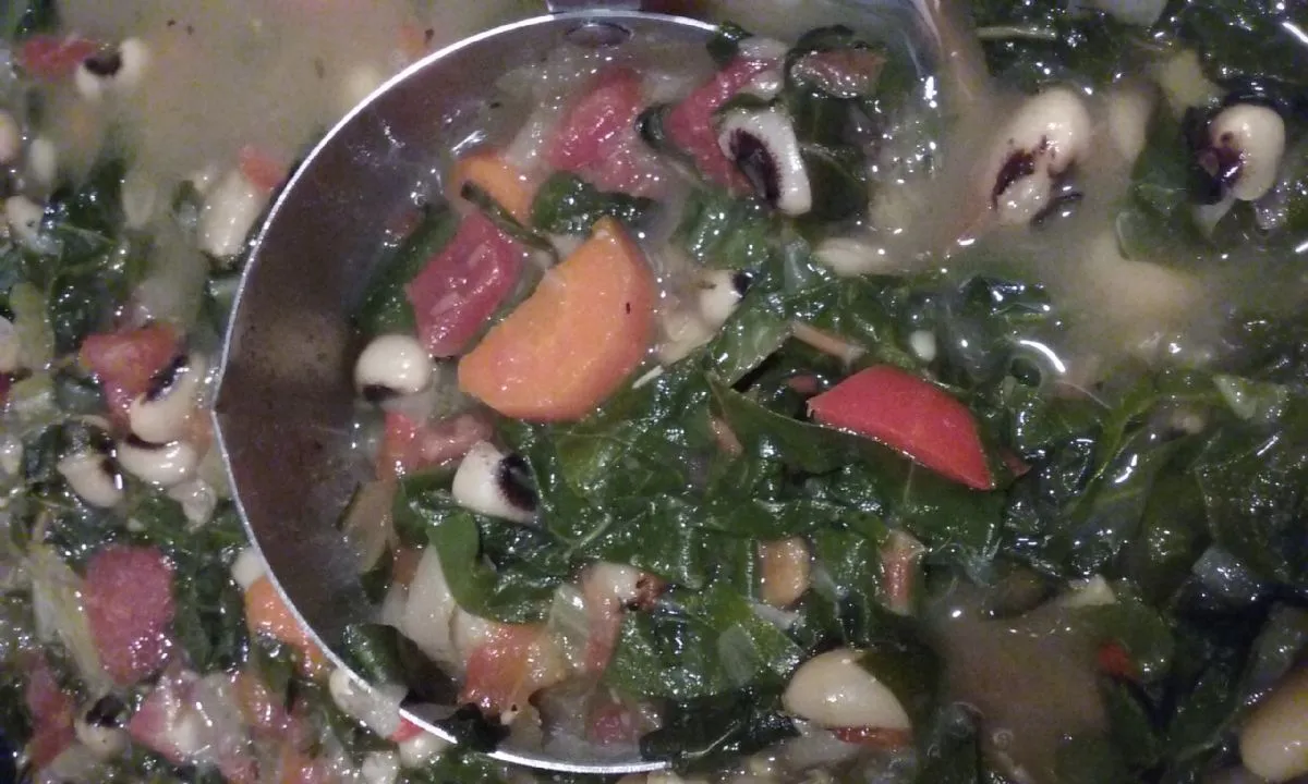 Bohnen und Blattgemüse