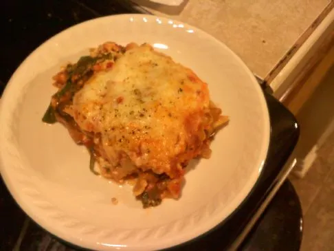 Lasagne mit Spinat und Portabella
