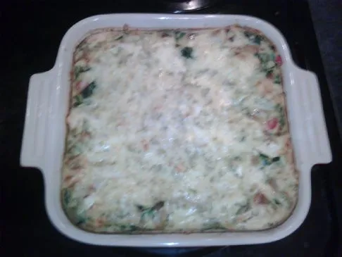 Quiche mit Lachs und Spinat ohne Teig