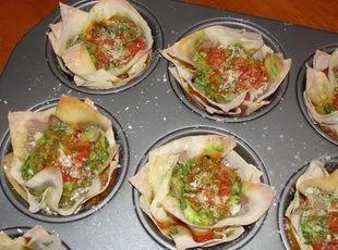 Spinat-Lasagne-Muffin-Tassen