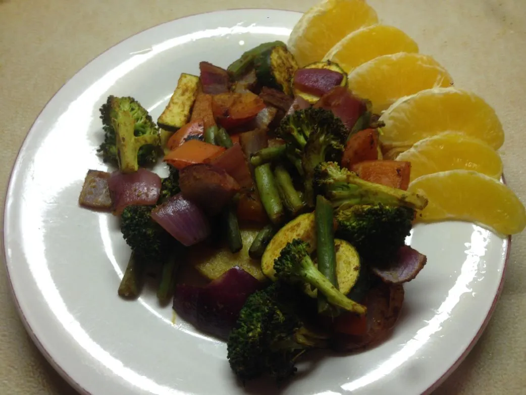 Ofengeröstetes Gemüse und Polenta