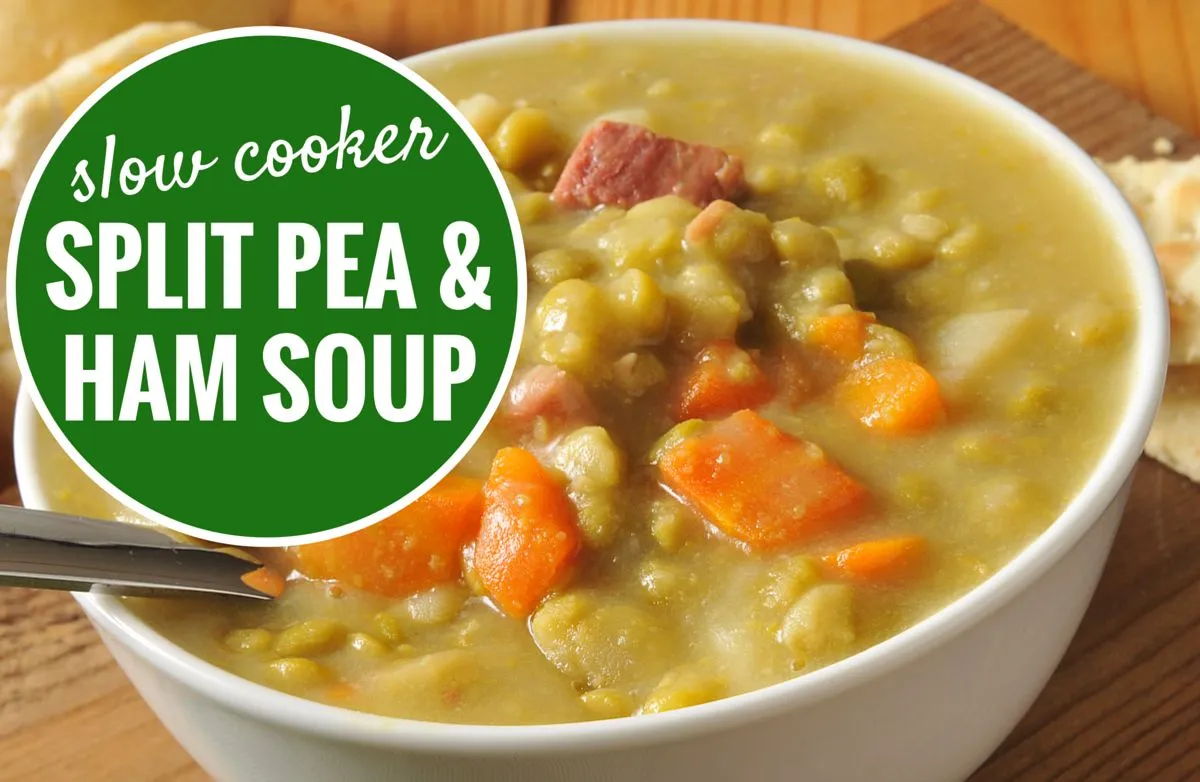 Slow Cooker Erbsen- und Schinkensuppe