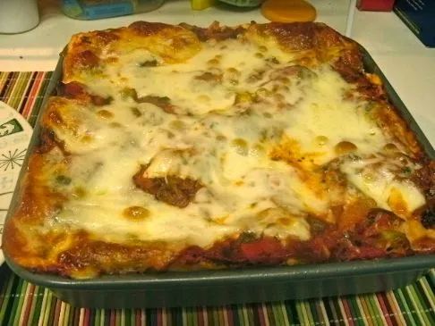 Leichte fleischlose Lasagne