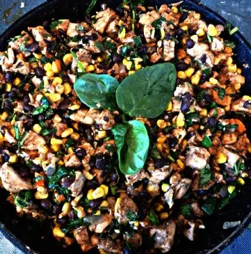 Hähnchen und schwarze Bohnen Nacho-Fleisch