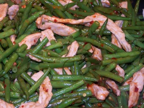 Scharfes Schweinefleisch und Bohnen