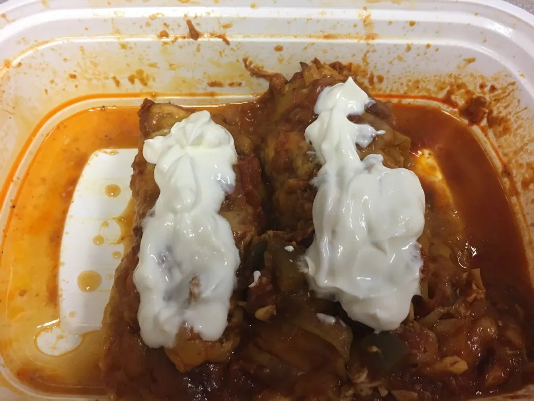 Zucchini, Hähnchen & Käse Enchiladas