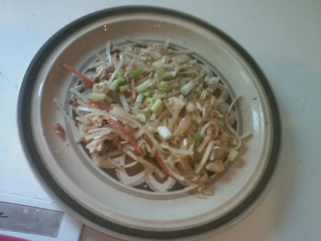 Hühnchen mit Reisnudeln