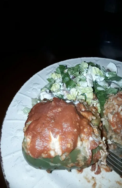 Gefüllte grüne Paprika (4 ganze/8 Hälften)