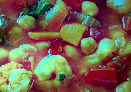 Curry-Garnelen und Gemüse-Gumbo