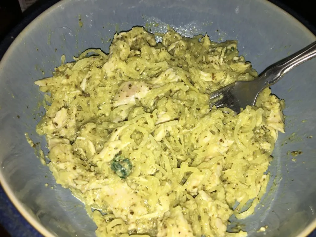Hähnchen Alfredo Spaghetti Kürbis