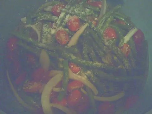 Grüner Bohnen- und Tomatensalat