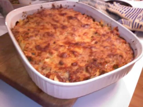 Überbackene Hähnchen-Spaghetti