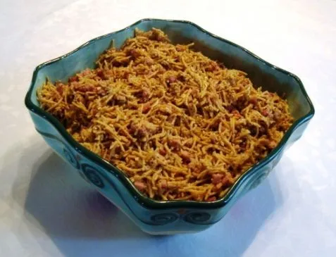 Pasta mit Pesto und Schinken