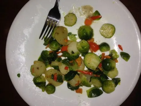 Rosenkohl und geröstete Kastanien