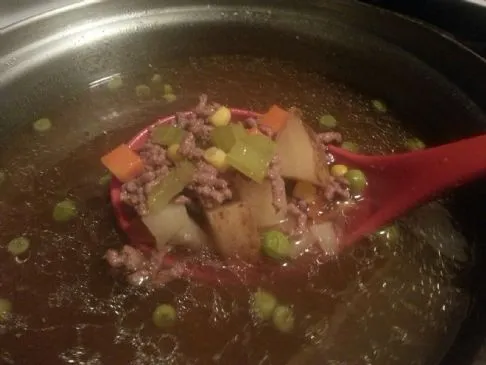 Einfache Rinder-Gemüsesuppe