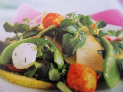 Brunnenkresse und Käsebällchen